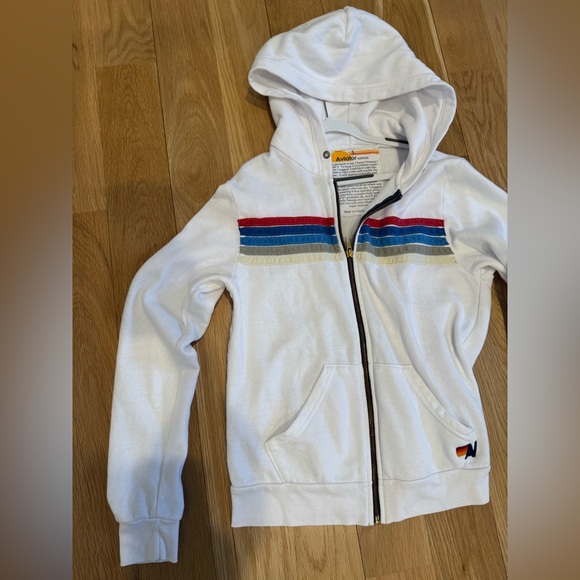 Aviator Nation Hoodie with Red, Blue, and Gold Stripes - Picture 3 of 4